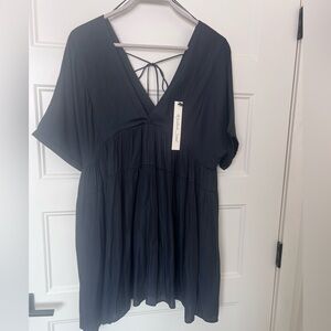 Mustard Seed Elegant Black V-Neck Dress